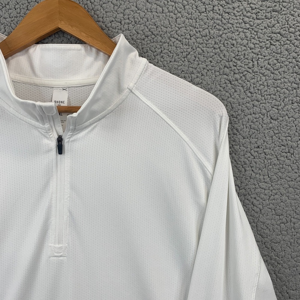 Rhone Pullover Mens Size 2XL White 1/4 Zip Performance Long Sleeve Golf Active - Picture 2 of 8